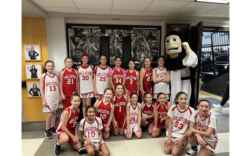 Holliston girls team at Providence game